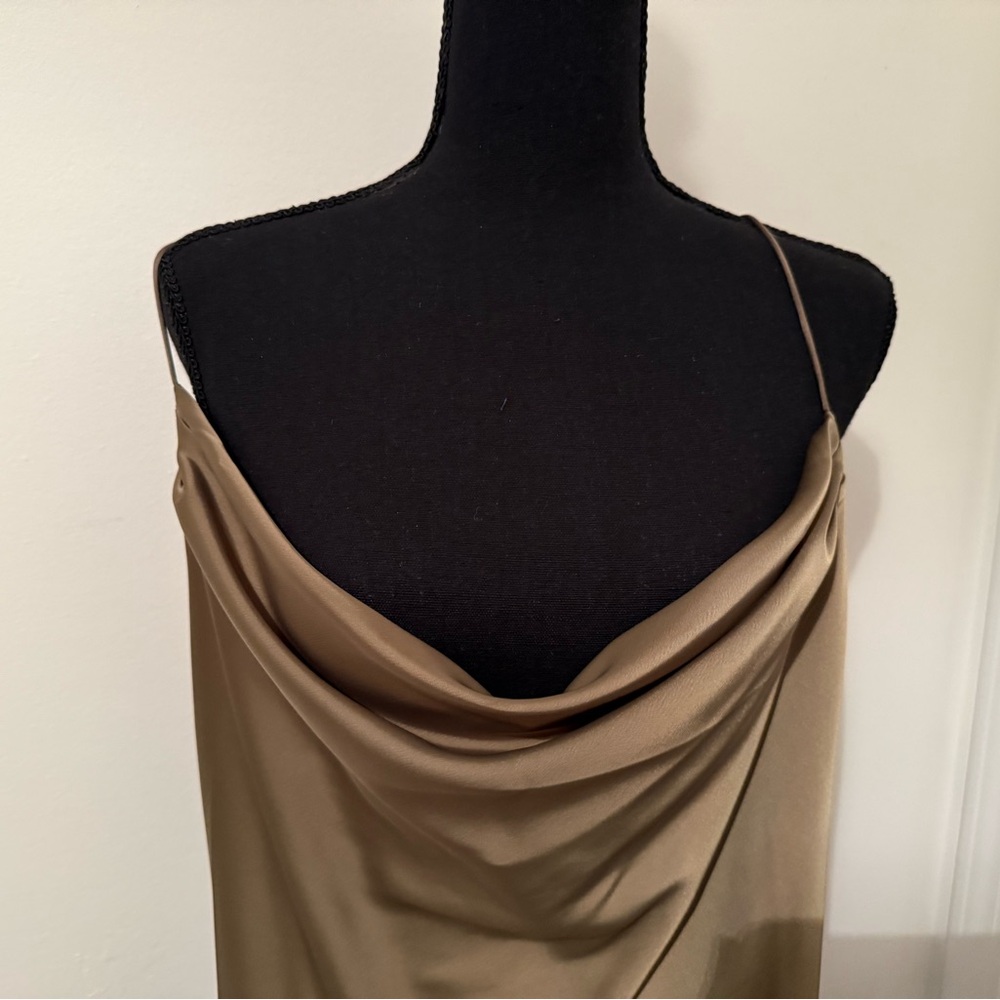 Banana Republic Olive Satin Slip Maxi Dress - Picture 5 of 8
